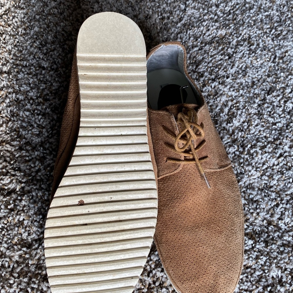Camel Suede Lace-Up Casual Shoe